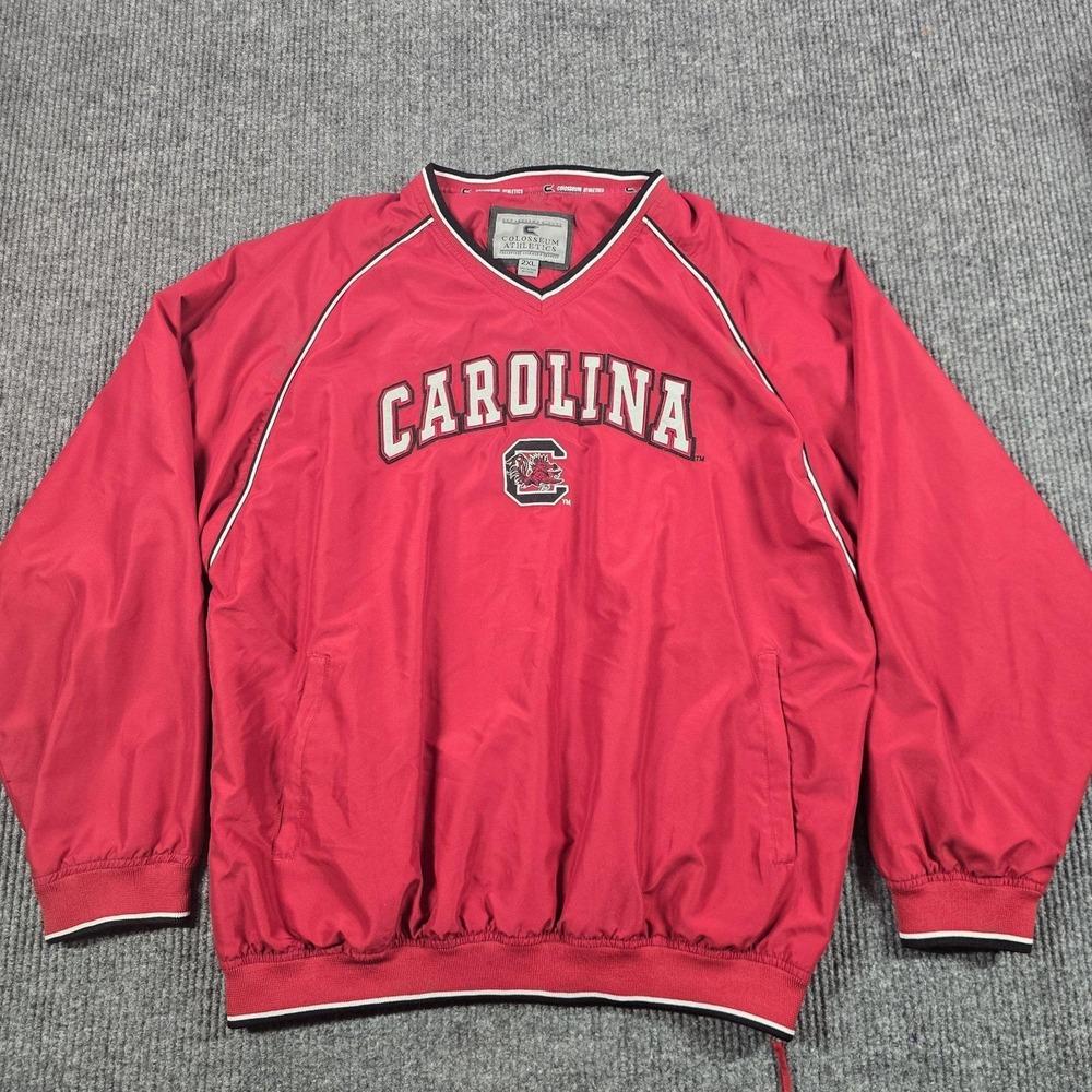 South Carolina Gamecocks Jacket Mens 2XL Red NCAA Football Colosseum Pullover
